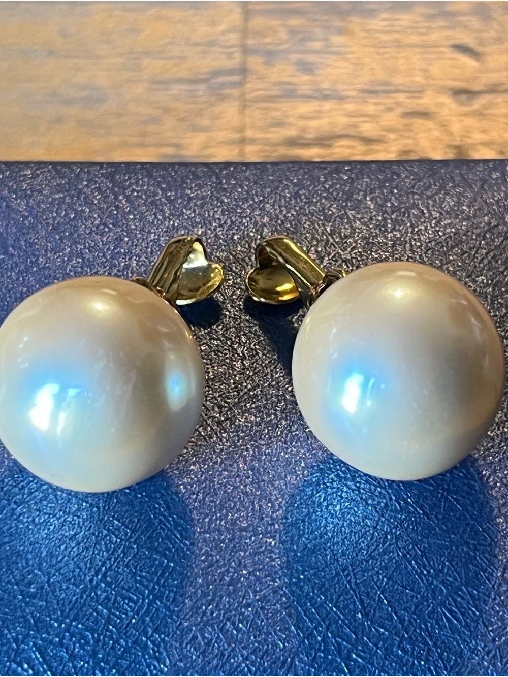 Vintage Faux Pearl Clip-On Earrings Dome